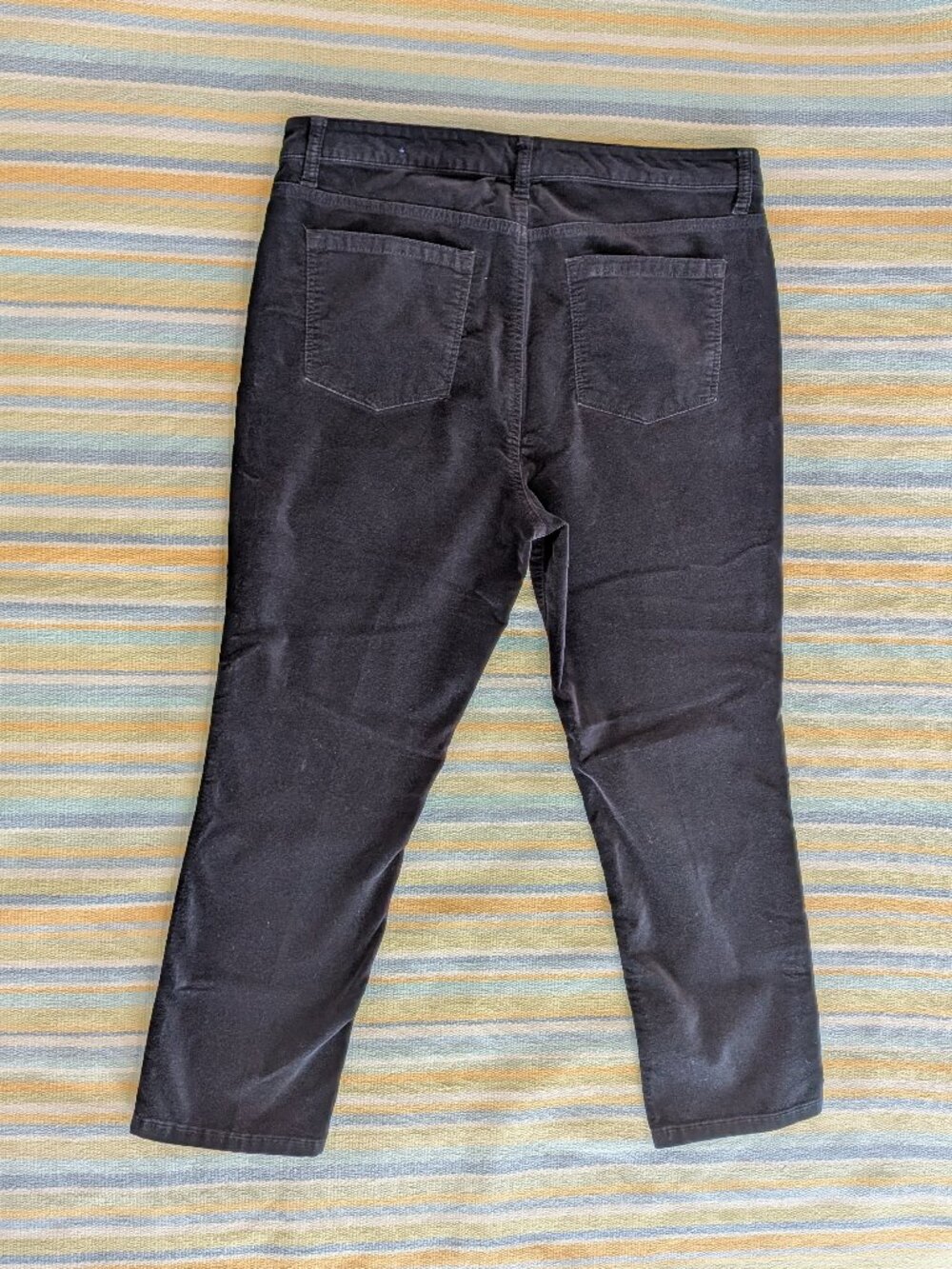 ⭐ Talbots High-Rise Straight Leg Black Velveteen Pants size 14P